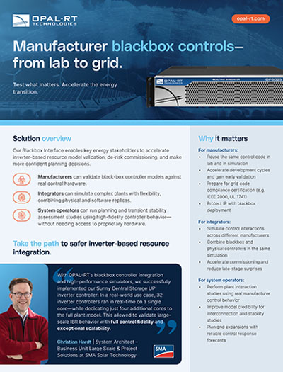 OPAL-RT Blackbox Schnittstelle Two-pager