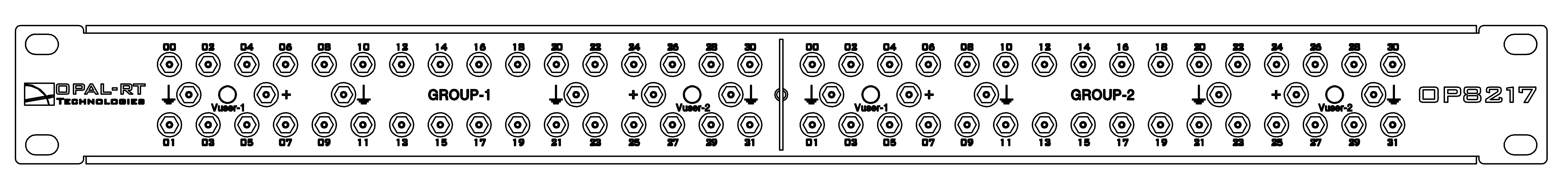 OP8217 DB44 to 32 or 64 Mini Banana Plug Monitoring Panel User Manual
